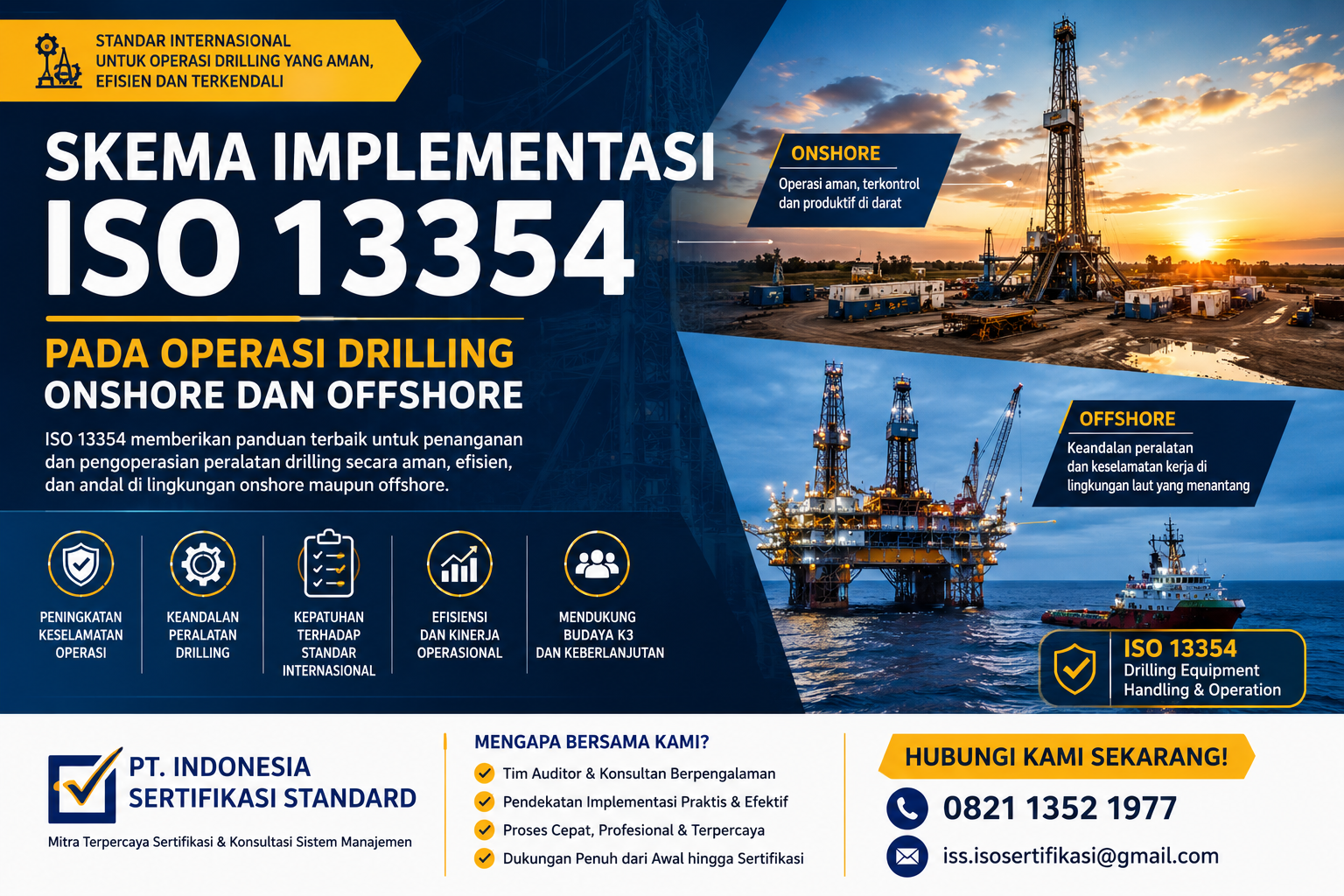 Skema implementasi ISO 13354 pada operasi drilling onshore dan offshore
