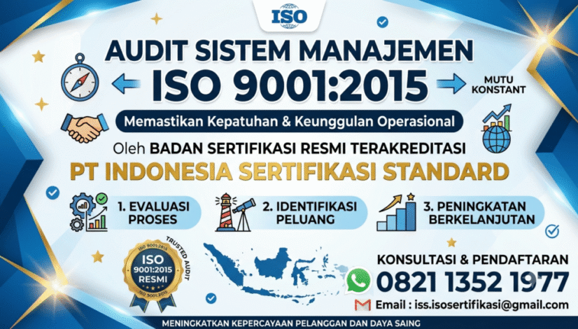 Audit sistem manajemen mutu ISO 9001 Bersama pt. indonesia sertifikasi standard