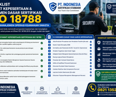 Checklist syarat kepesertaan dan dokumen dasar sertifikasi ISO 18788 bersama pt.indonesia sertifikasi standard