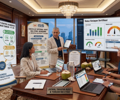 Alur tahapan Audit Kontrol Keamanan ISO 27002 hingga pelaporan temuan